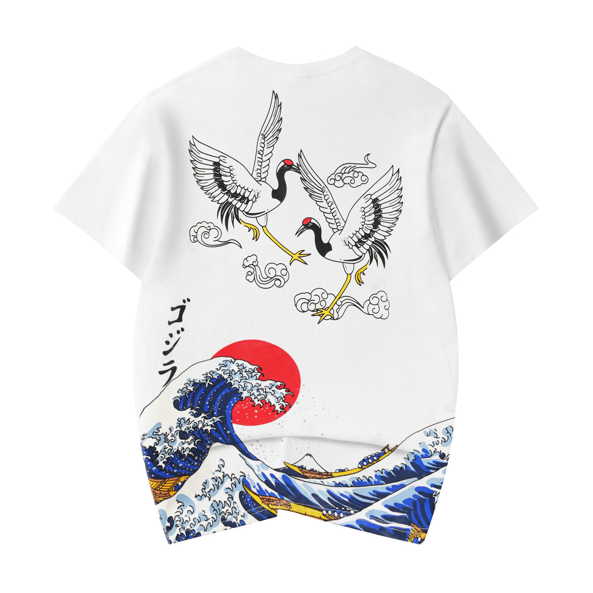 YeT028 Crane and Waves Tee – Niepce
