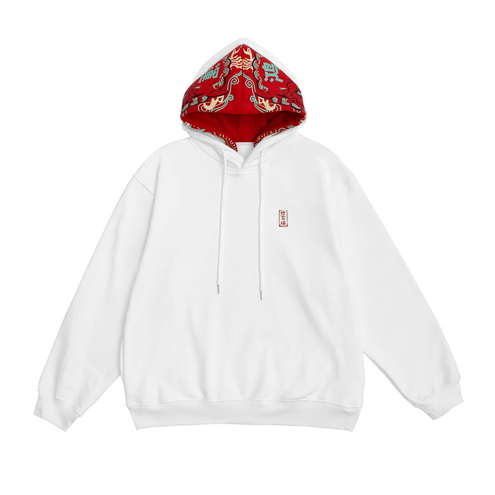 Off white red online face hoodie