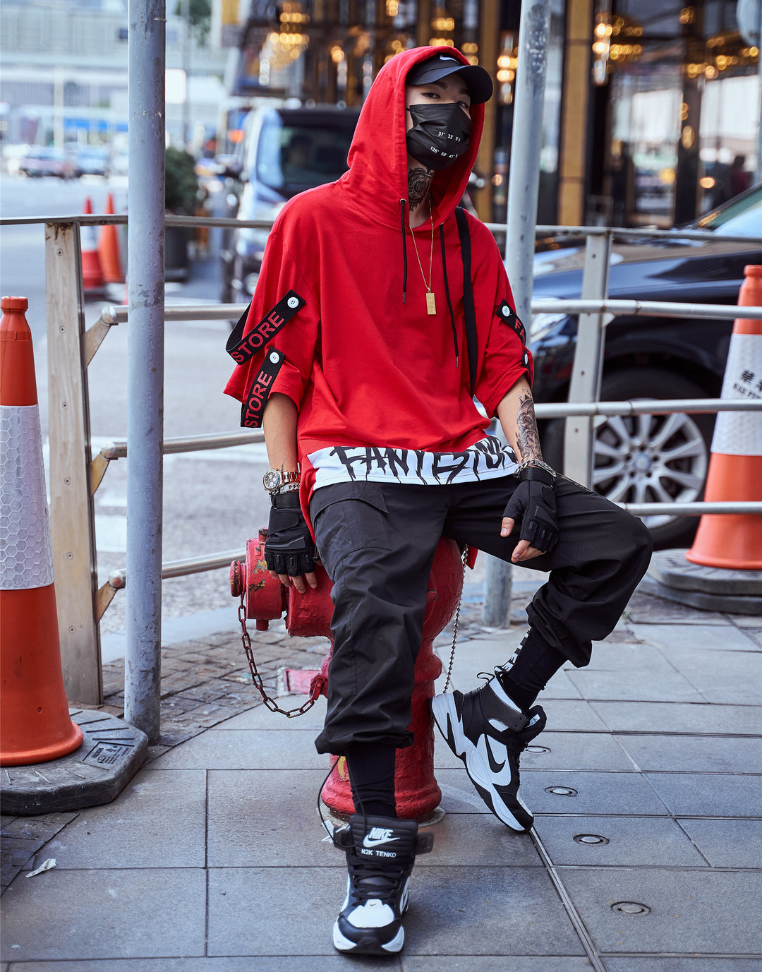 Red Solo Movement Short Sleeves Hoodie – Niepce
