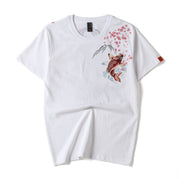 KH628 Red Koi Fish Embroidered Tee