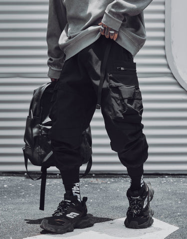 X442 Matte Black Cargo Joggers