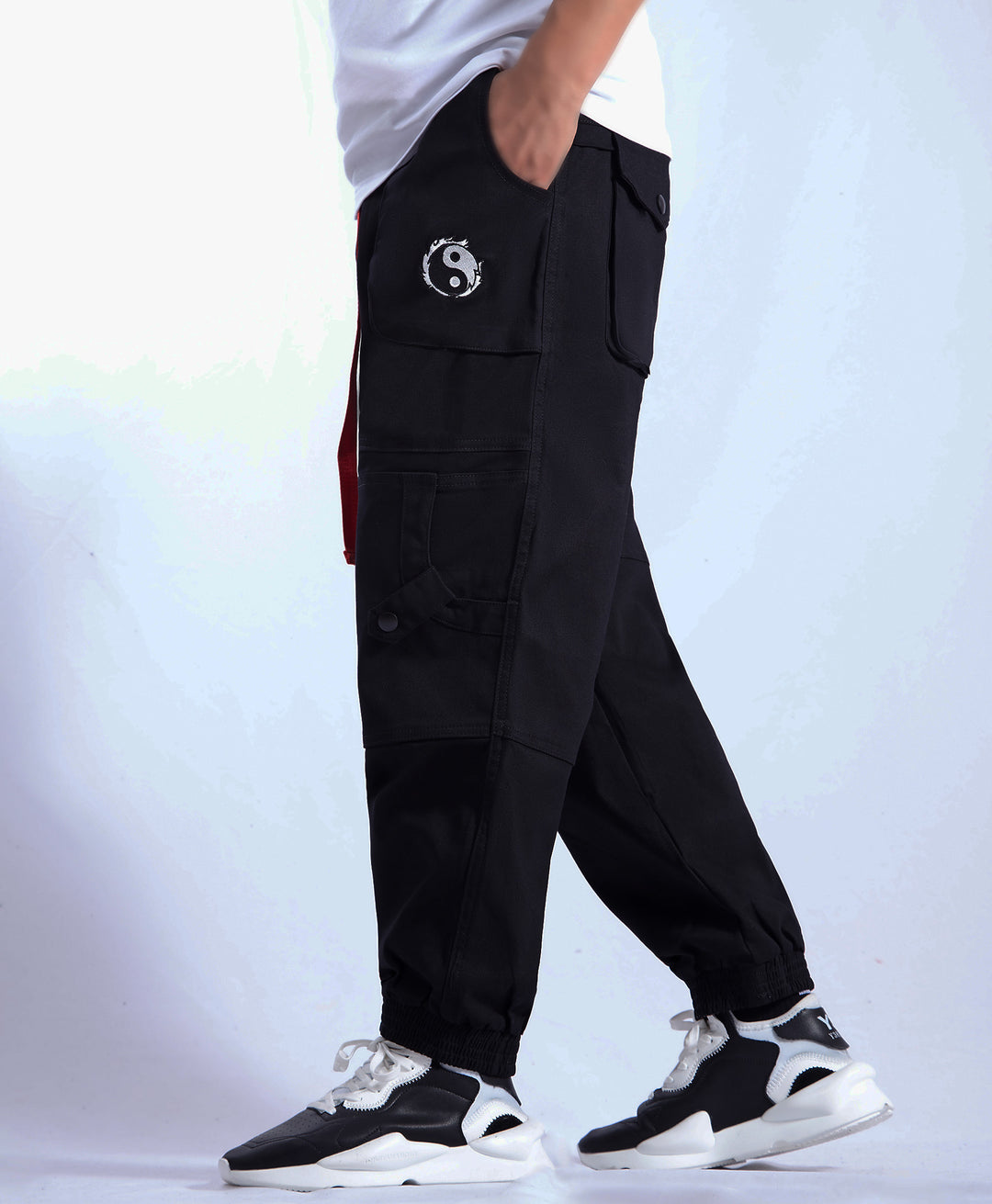 IBP332 Yin Yang Black Cargo Pants – Niepce