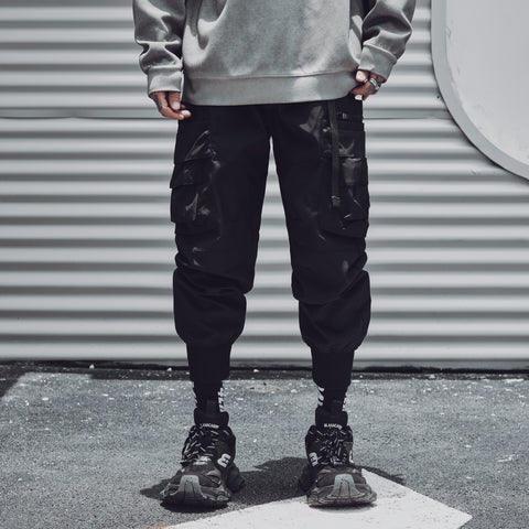 X442 Matte Black Cargo Joggers