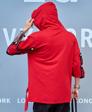 Sudadera con capucha de manga corta roja Solo Movement