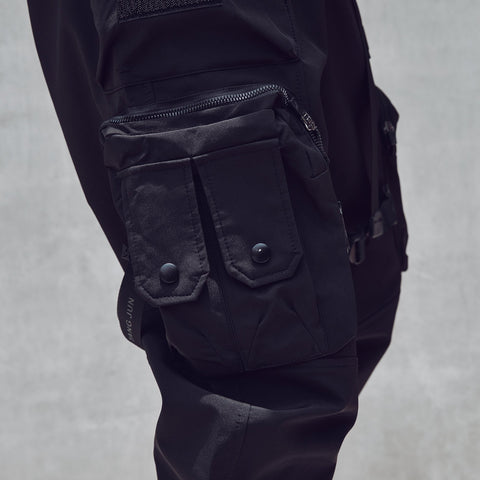 X440 Matte Black Paratrooper Joggers