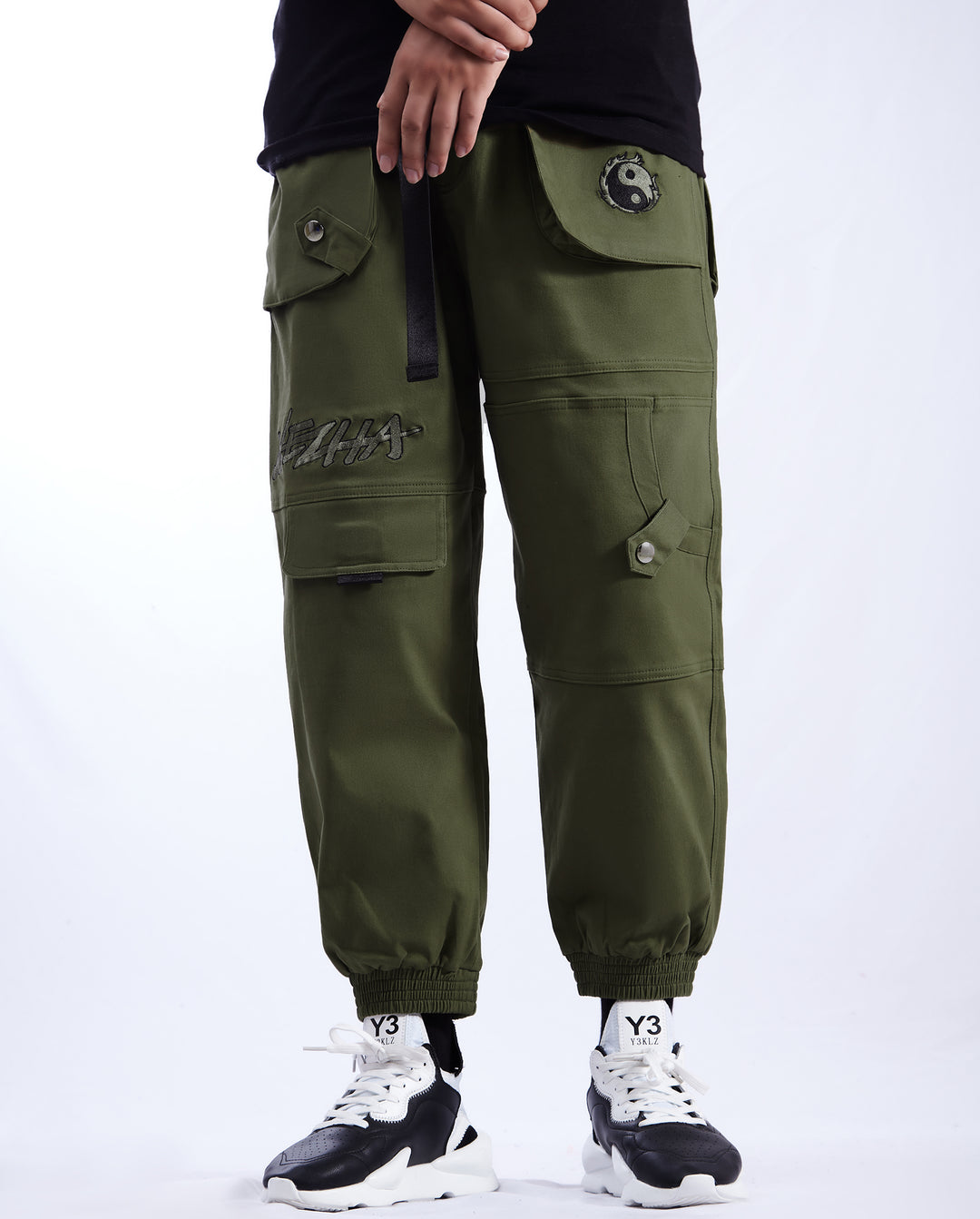 IBP332 Yin Yang Army Green Cargo Pants – Niepce