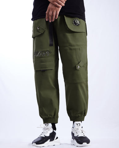 Pantalones cargo verde militar Yin Yang