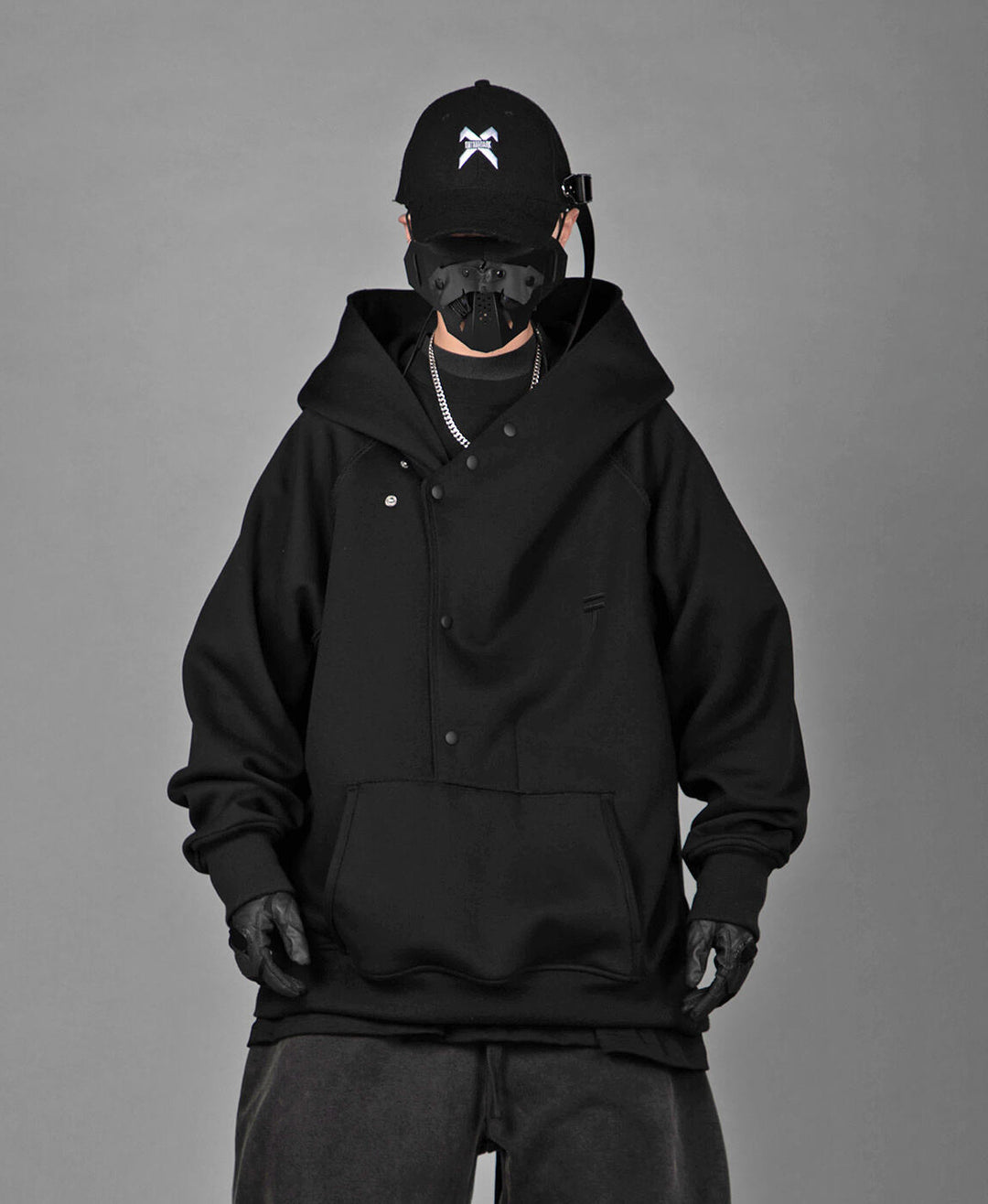 HiH38 Black Layered Hoodie – Niepce
