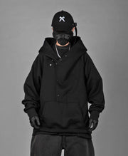 HiH38 Black Layered Hoodie