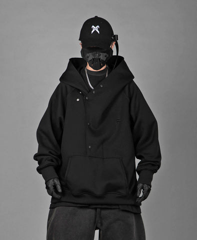 HiH38 Black Layered Hoodie