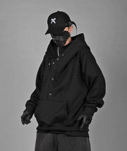 HiH38 Black Layered Hoodie