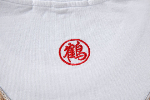 T-Shirt mit Kranich-Stickerei 