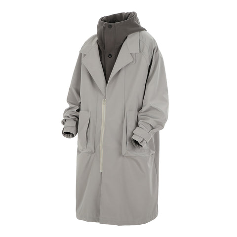 J36 Grey Urban Trench Coat with Hoodie