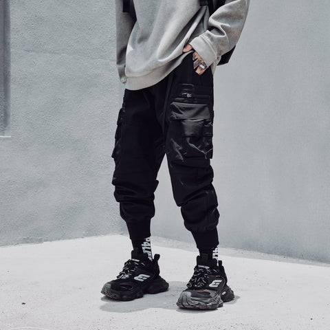 X442 Matte Black Cargo Joggers