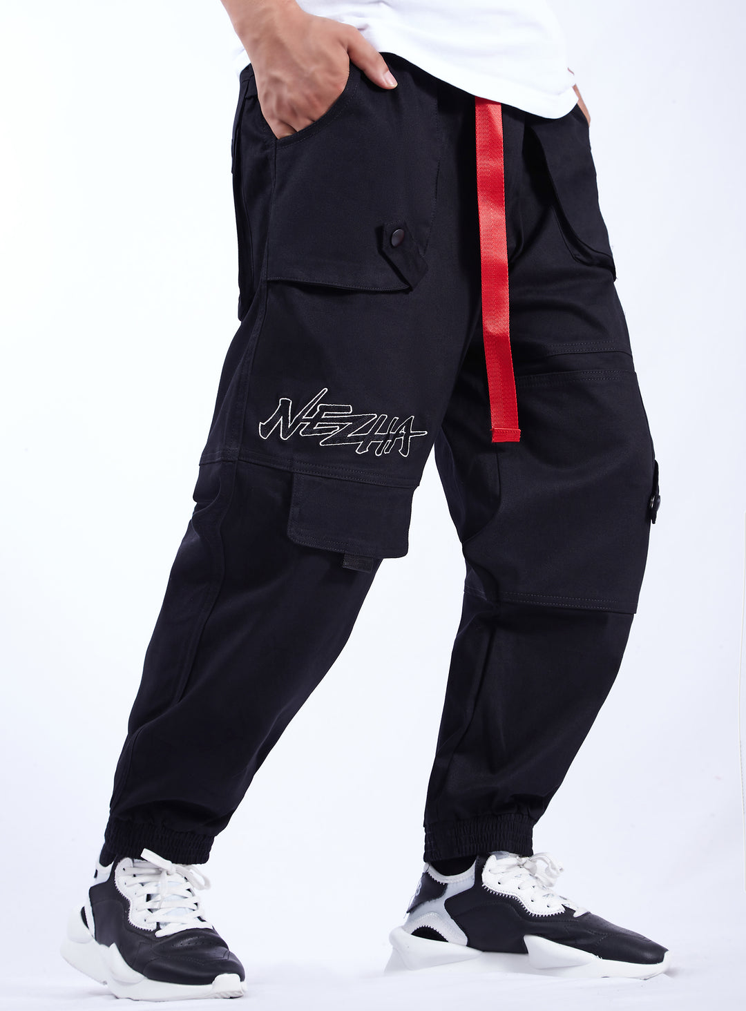 IBP332 Yin Yang Black Cargo Pants – Niepce
