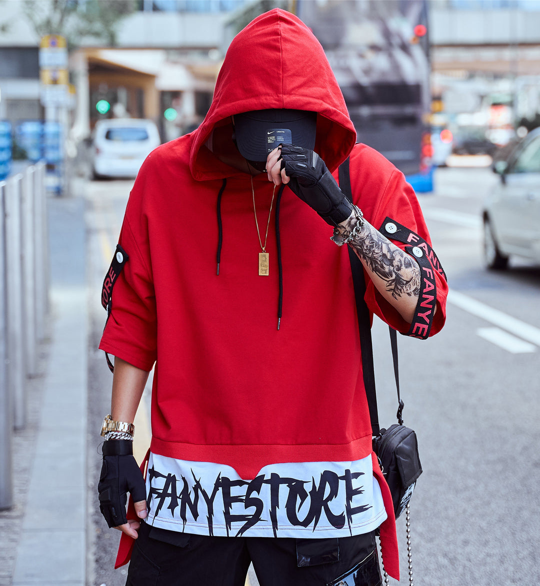 Red Solo Movement Short Sleeves Hoodie – Niepce