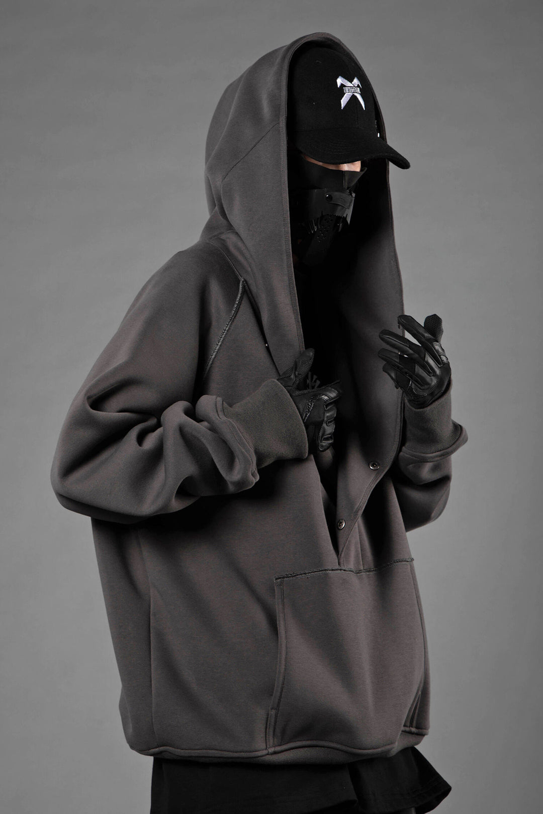 HiH38 Grey Layered Hoodie – Niepce