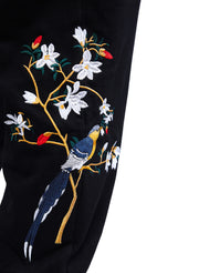 Flowers and Birds Embroidery Joggers