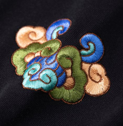 Mountains Landscape Embroidery Hoodie
