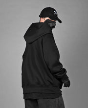 HiH38 Black Layered Hoodie