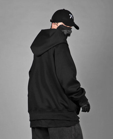 HiH38 Black Layered Hoodie