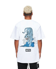 Camiseta azul del océano del tigre