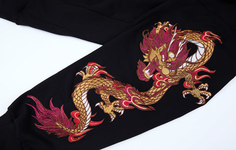 Flying Fire Dragon Series 2 Embroidery Hoodie