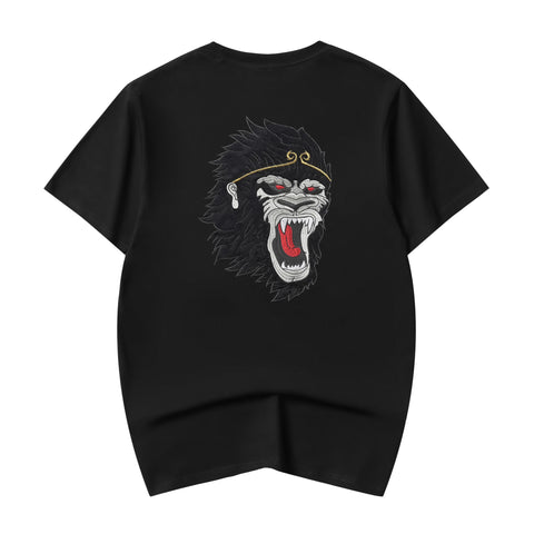 ET518 Raging Monkey Embroidered Tee