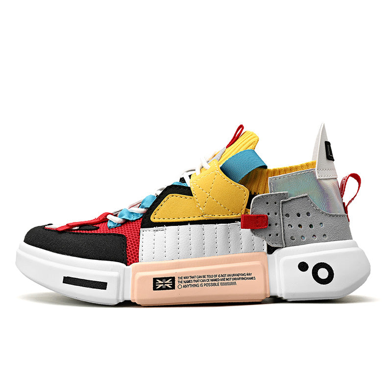 Colorful Patchwork Sneakers Yeah sneakers with silver glitter, animal-print and colored  main image 3
