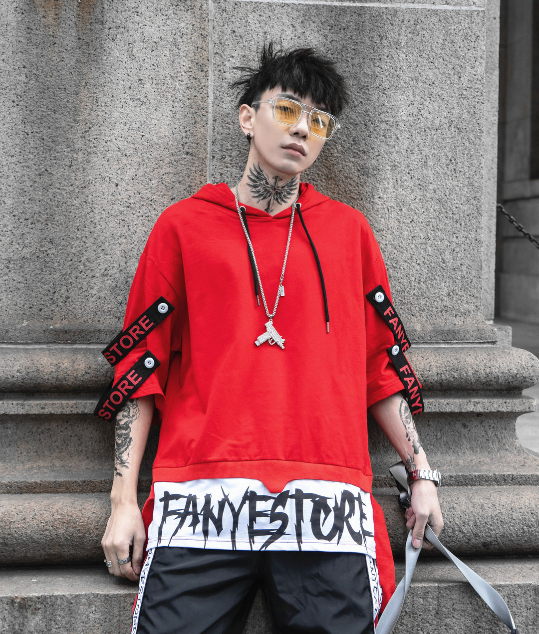 Red Solo Movement Short Sleeves Hoodie – Niepce