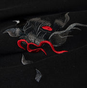Dark Reindeer Embroidery Hoodie