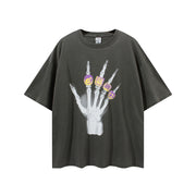 Quad Ringe Totenkopf Hand T-Shirt