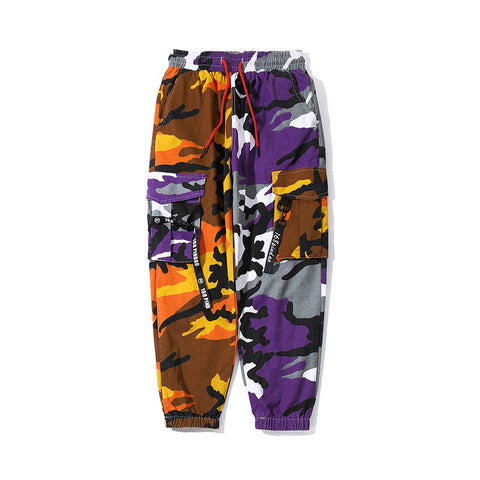 Pantalones jogger de camuflaje de doble color para mujer