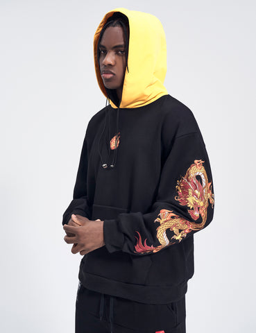 Flying Fire Dragon Series 2 Embroidery Hoodie