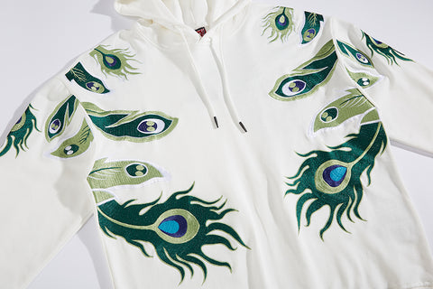 Peafowl Embroidery Hoodie