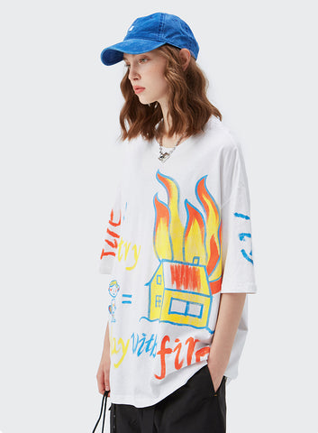 House on Fire Doodle Tee