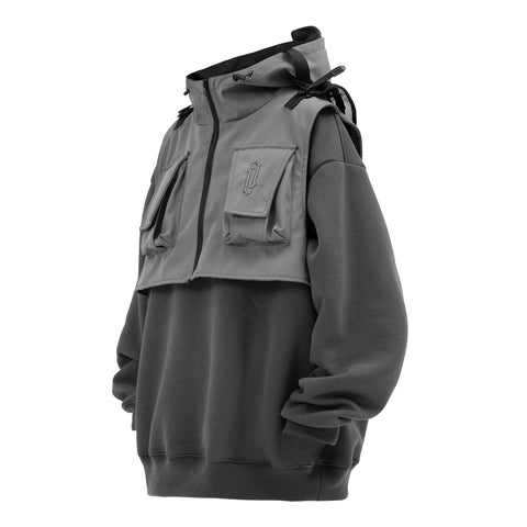 V3 Grey Tech Guarded Hoodie with Vest