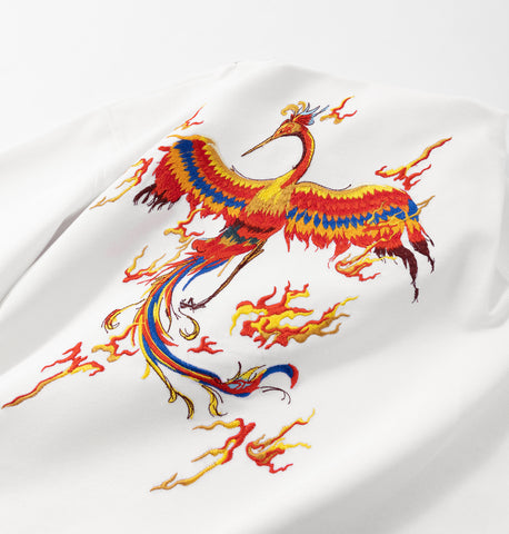 Poloshirt mit fliegender Phönix-Stickerei 