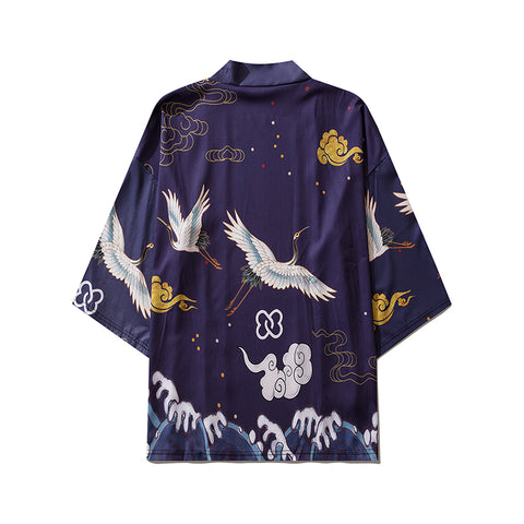 Purple Cranes Legend Kimono