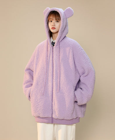 Women's Furry Bunny Ears Winter Jacket