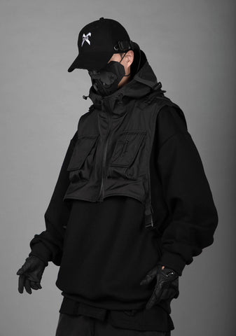 Sudadera con capucha y chaleco V3 Tech Guarded en negro