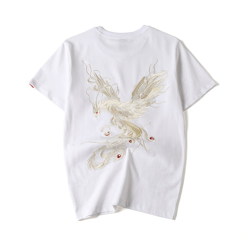 T-Shirt mit Phoenix-König-Stickerei