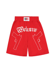 Pantalones cortos con bordado de pistolas dobles