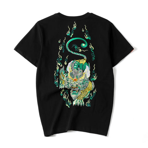 Emerald Tiger Embroidery Tee