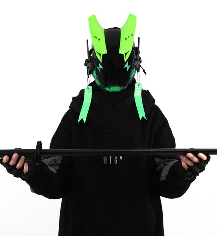 Grüne Skelett-Tech-Maske