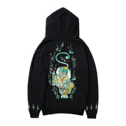 Women's Emerald Tiger Embroidery Hoodie