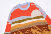 Suéter de punto con ilustraciones de tierras de cultivo