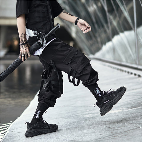 Niepce Techwear Matte Black Pants Relaxed Fit Streetwear Urban Joggers