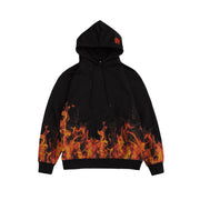 Sudadera con capucha Kanji en llamas