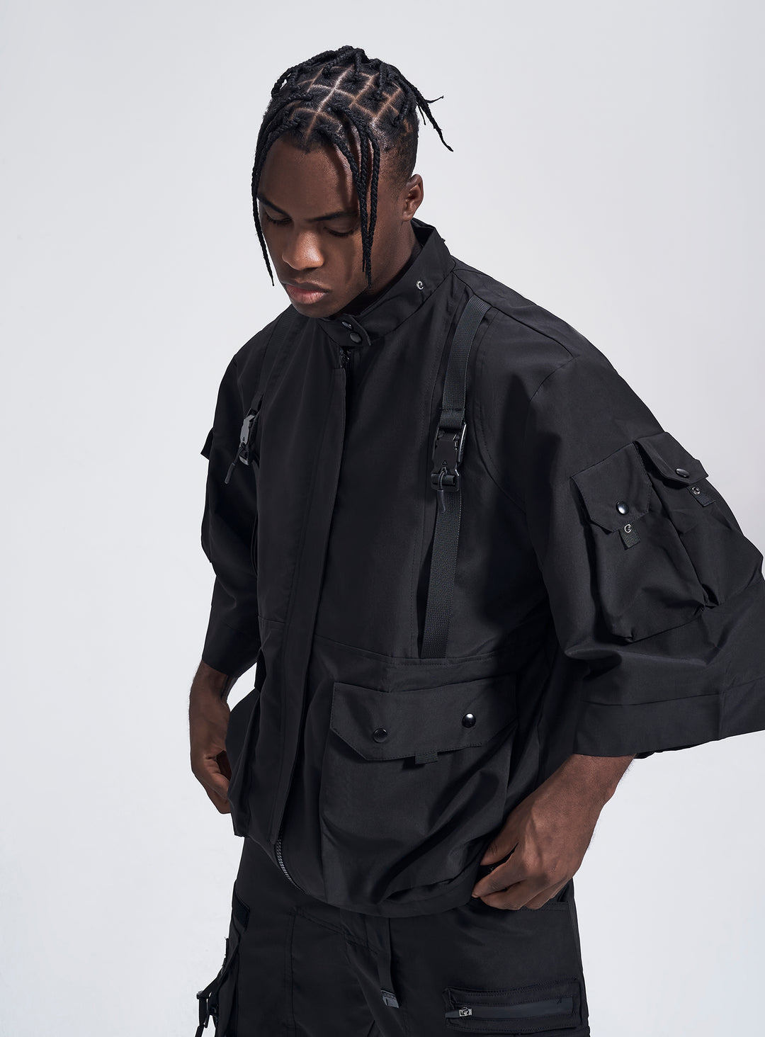 Paratrooper Short Sleeves Jacket with Removable Hoodie – Niepce